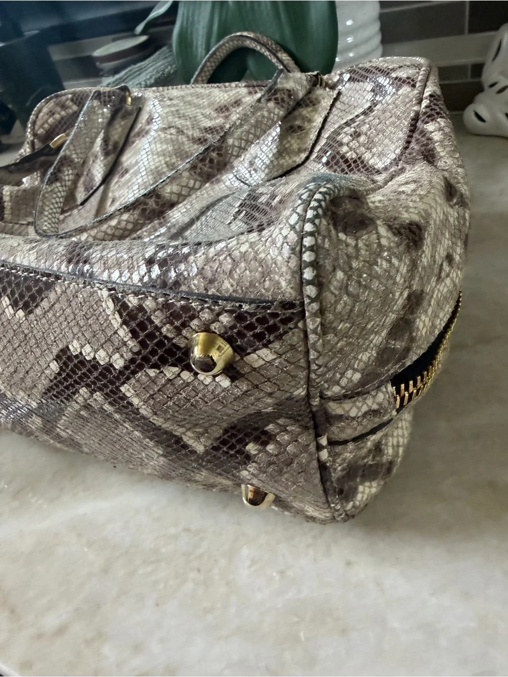 A. Bellucci Reptile leather Boston bag Gorgeous!